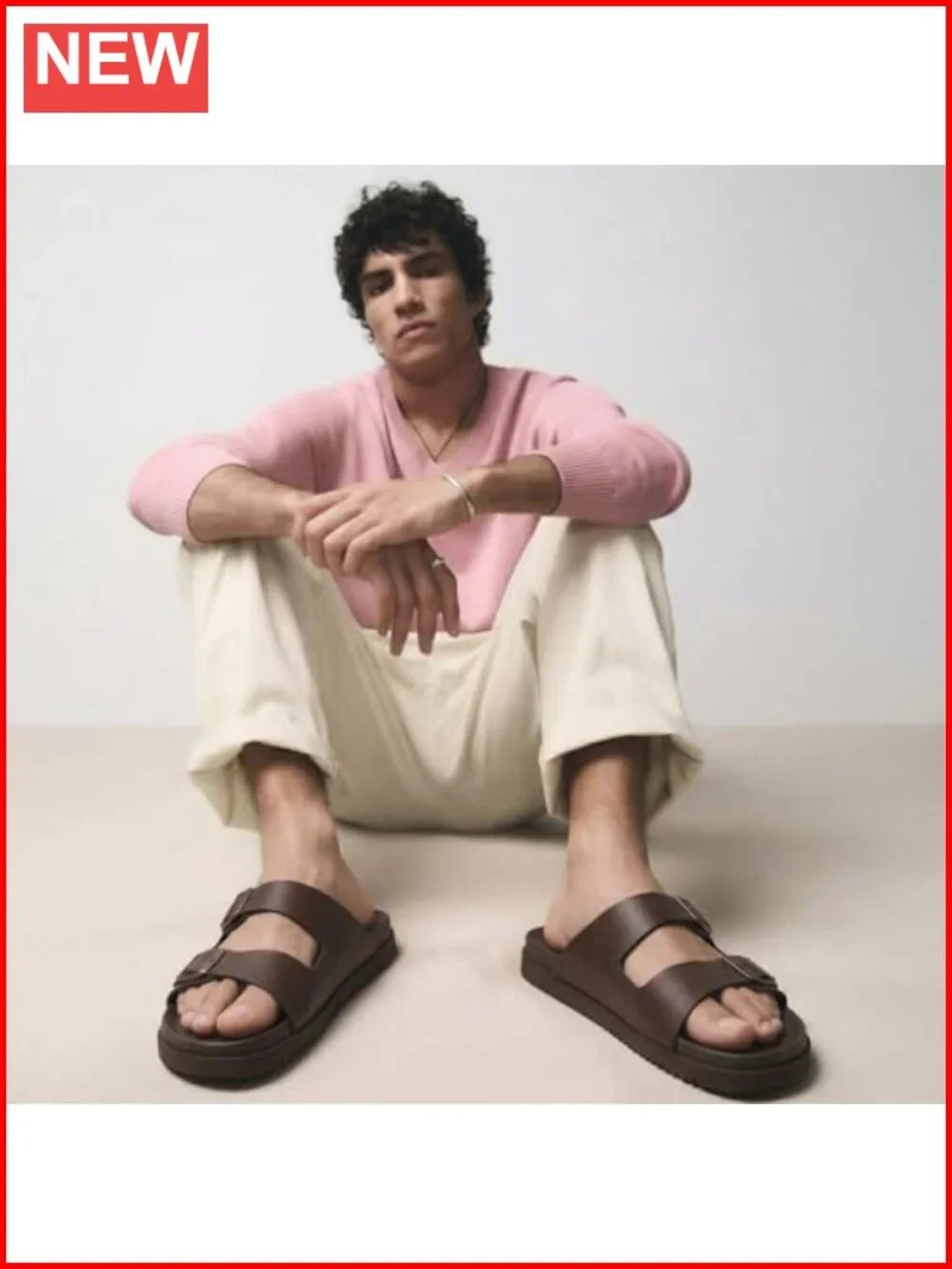 Slip On Slides for Men with Adjustable Straps, Cushioned Footbed and Ridged
